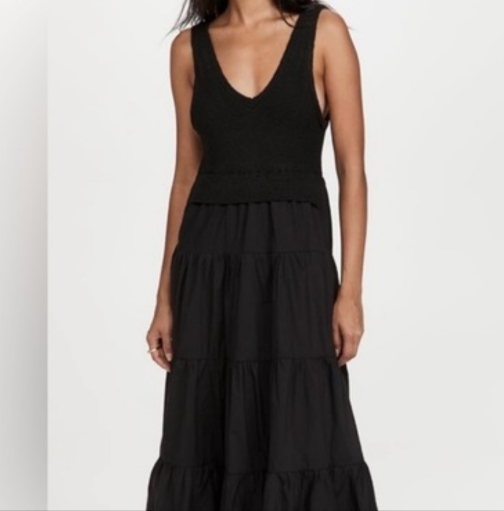 Anthropologie En Saison Sweater Knit Tiered Tank Top / Sleeveles Maxi Dress - Picture 2 of 13